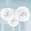 Amscan 18055.08 White 16" Fluffy Decorations (3)