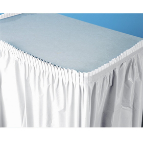 Creative Converting 202406 Bright White (White) Plastic Table Skirt