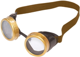 Ruby Slipper Sales 66139 Gold and Brown Adult Steampunk Goggles - NS