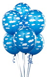 CTI 913106 Mid Blue with Clouds Matte Balloons - NS