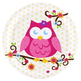 Birthday Express 234525 Owl Blossom Dinner Plates (8)