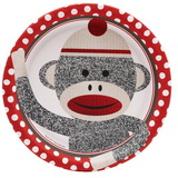 Birthday Express 234588 Sock Monkey Red Dinner Plates (8)