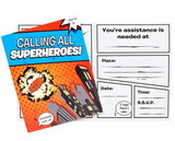 BIRTH5000 235889 Superhero Comics Party Supplies 8 Pack Invitations - NS