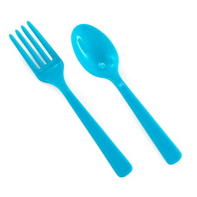 MARYLAND PLASTICS P93938 Forks Spoons - Aqua Blue - NS