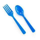 Birthday Express 236372 Forks & Spoons - Blue (8 each)