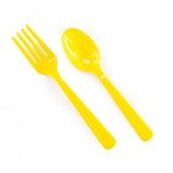 MARYLAND PLASTICS P39345 Forks Spoons - Bright Yellow - NS