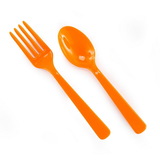 Birthday Express 236381 Forks & Spoons - Orange (8 each)
