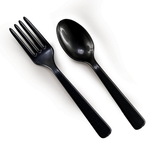 MARYLAND PLASTICS P39354 Forks Spoons - Black - NS