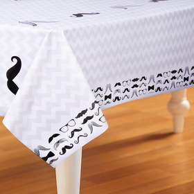 Creative Converting BUY237361 BUY Mustache Printed Tablecover - NS