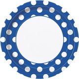 Unique 237929 Blue and White Dots Dinner Plates (8)