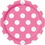 Unique 37484 Pink and White Dots- Dessert Plates (8)