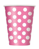 Unique Industries 237961 Hot Pink Dots 12oz Cups (6 Pack) - NS