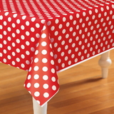 Unique 237978 Red and White Dots PlasticTablecover
