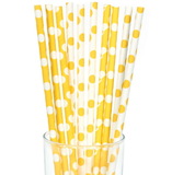 Unique 238000 Yellow and White Dot Straws (10)