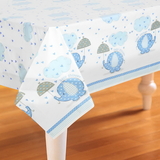 Unique Industries 238179 Umbrellaphants Blue Baby Shower Plastic Tablecover