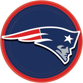 Amscan BB552342 NFL New England Patriots 9" Luncheon Plates (8 Pack) - NS