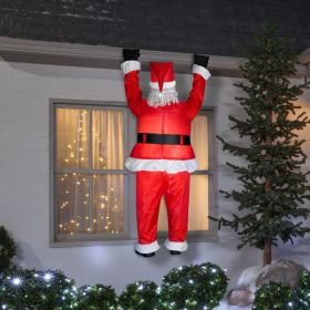 83662 Santa Hanging From Roof Airblown, Red