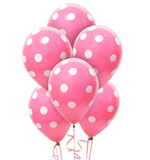 Mayflower Distributing 252687 Pink and White Dots Latex Balloons (6) - NS