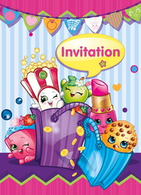 UNIQUE 254872 Shopkins Invitations