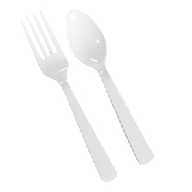 Creative Converting BY324243 Forks Spoons (8) - White - NS
