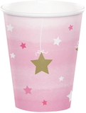 Creative Converting 322254 Twinkle Twinkle Little Star Pink 9oz Paper Cups (8) - NS