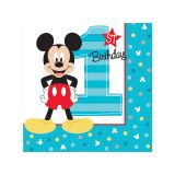 Amscan 257984 Disney Mickey Mouse 1st Birthday Beverage Napkins