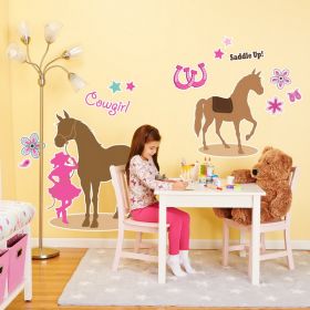 BIRTH3000 258206 Western Cowgirl Party Giant Wall Decal - NS