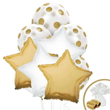 BIRTH9999 104155 Gold White Balloon Bouquet - NS
