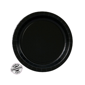 BIRTH5000 BlackC Black 7" Paper Cake Plates (8 Pack) - NS