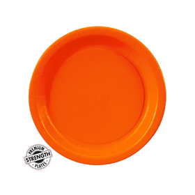 BIRTH5000 2018C Orange 7" Paper Cake Plates (8 Pack) - NS