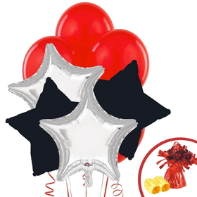 BIRTH9999 259405 Silver & Black Balloon Bouquet - NS