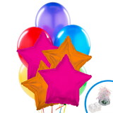 Hot Pink & Orange Star Balloon Bouquet - NS