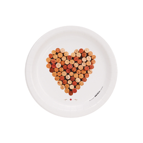 BIRTH5000 259943 Wine Party Heart of Wine Corks Cocktail Plate (8) - NS