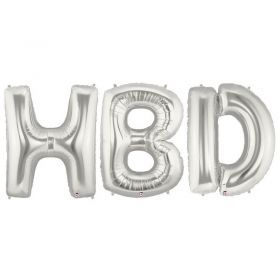 Birthday Express 260537 Jumbo Silver Foil Balloons-HBD