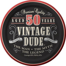 Creative Converting 105975 Vintage Dude 50th Cake Plates 7" (8 Pack) - NS