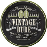 Creative Converting 260609 Vintage Dude 60th Cake Plates 7