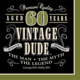 Creative Converting 105934 Vintage Dude 60th Luncheon Napkins (16 Pack)