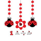 Creative Converting 107561 Ladybug Party Dangling Cutout (3-pack)
