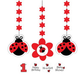 Creative Converting 107561 Ladybug Party Dangling Cutout (3-pack) - NS