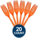 Amscan 107125 Orange Plastic Forks - NS