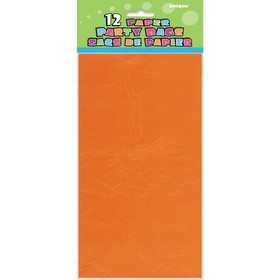 Unique Industries 107127 Orange Paper Favor Bags (12 Pack) - NS