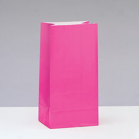Unique Industries 106977 Pink Paper Favor Bags (12 Pack) - NS