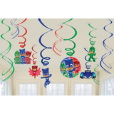 Amscan 108824 PJ Masks Swirl Decorations Value Pack (12 Pieces)