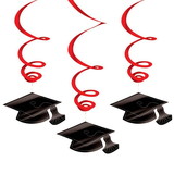 Amscan 107776 Graduation Foil Swirl Red Decorations (Each)