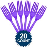 Amscan 106857 Purple Plastic Forks (20 Pack) - NS