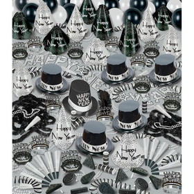 Beistle Co 106617 Silver Bonanza New Year's Party Kit (For 100 People)