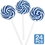 Lolliland 5/1492 Blue Swirl 2" Lollipops (24 Pack) - NS