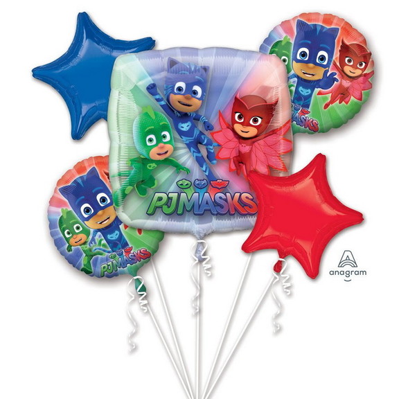 Mayflower Products PJ Masks Owlette 4th Birthday Party Supplies Balloon Bouquet 