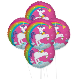 BIRTH9999 264085 Fairytale Unicorn Party 5pc Foil Balloon Kit - NS