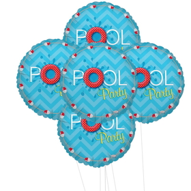BIRTH9999 264095 Splashin Pool Party 5pc Foil Balloon Kit - NS